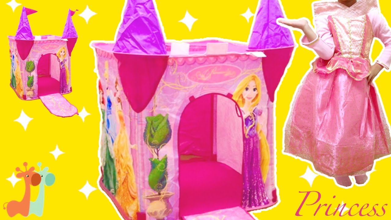 キッズテント ディズニープリンセス かわいい お城 Disney Princess Pop Up Castle Play Tent Youtube