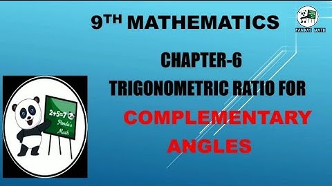 Samacheer 9th Std Maths||CH-6||TRIGONOMETRIC COMPLEMENTARY ANGLES|| (T.N)2020||In Tamil||NEW BOOK