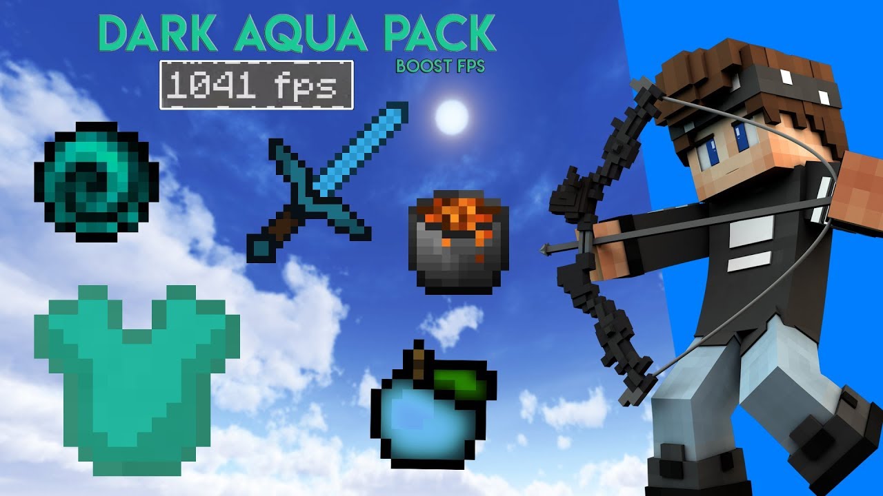 Minecraft PvP Texture Pack - Dark Aqua *BOOST FPS* - YouTube