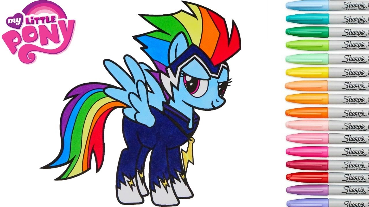 Download My Little Pony Coloring Book Rainbow Dash Power Ponies Go Zapp Mlp...