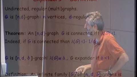 PMSP - Expander graphs: Applications and combinatorial constructions I - Avi Wigderson