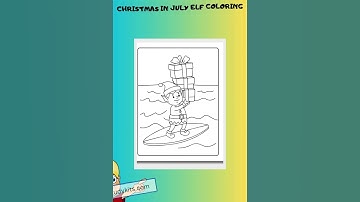 Christmas in July Elf Coloring Pages   Beach Elves Coloring Activities for Kids