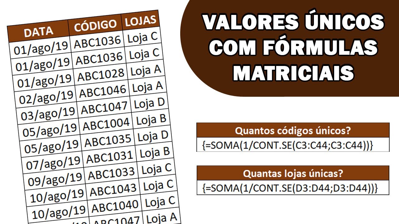 fórmulas matriciais