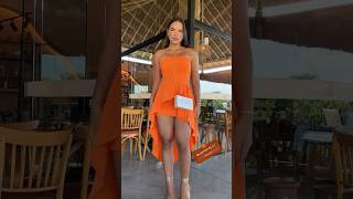 Orange Dress Elegant Style For Ladies #Fashion