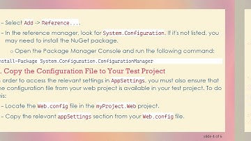 How to Access AppSettings in Your Test Project Without Adding System.Web