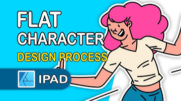 how to draw flat character illustration process. affinity designer 2 for ipad
