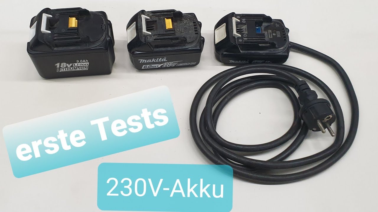 erste Tests, Makita 230V zu 18V Akku-Adapter, Cordless to cord