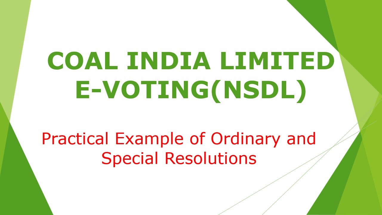 Coalindia Limited E Voting Nsdl Youtube