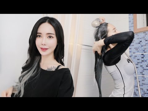 [진아] 할로윈 맞이 머리 갈아끼운 날! 붙임머리 오래가는 샴푸법까지 공개합니다! | 보고싶진아
