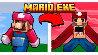 Trying horror Mario.exe mod in Minecraft