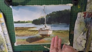 Watercolour Sailing Boat Primary Colours Only