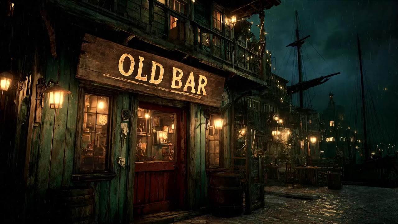Old Bar Lights In The Rain • Western Lofi Calm