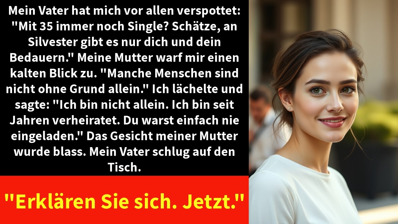 Ich saß am Silvesterabend am Esstisch meiner Eltern, als mein Vater sein Glas hob und vor der ganzen Familie lachte: „Mit 35 immer noch single. Schätze, Silvester gibt es nur dich und dein...