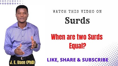 Simplifying Surds | Part 6 | Equality of Surds
