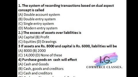 Part 5 MCQ ACCOUNTANCY  ||JKSSB ACCOUNT ASSISTANT|| 2000 POSTS