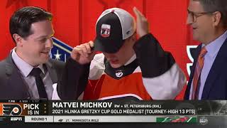 Matvei Michkov goes to Flyers at 7th overall