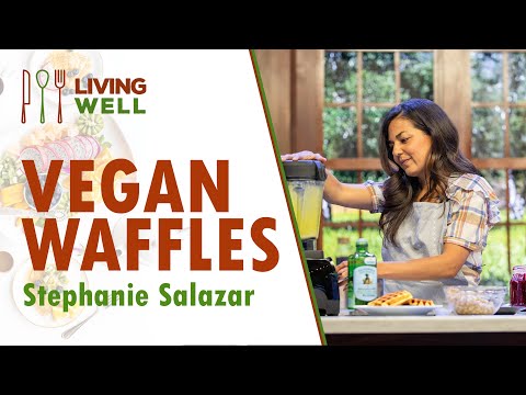 Vegan Soy Waffles, Berry Sauce & Almond Butter - Stephanie Salazar || Living Well