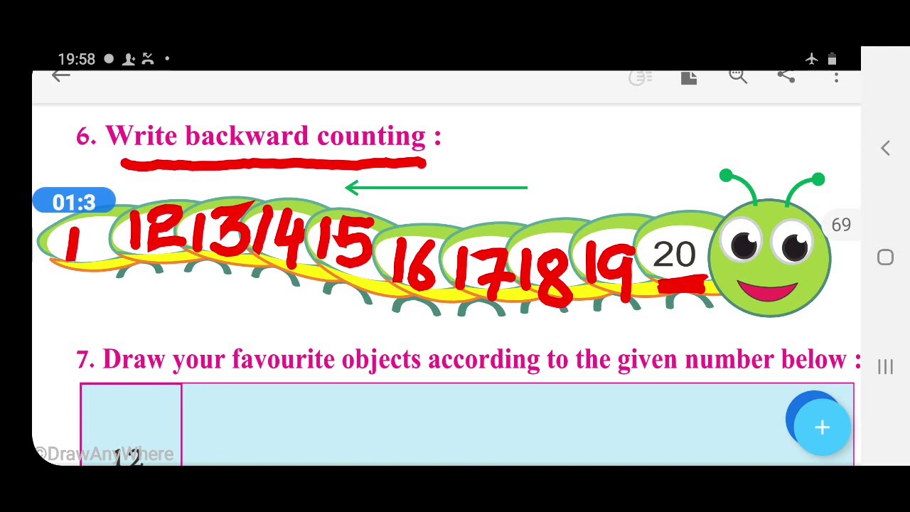 Solve questions of worksheet based on numbers upto 20 in English - YouTube
