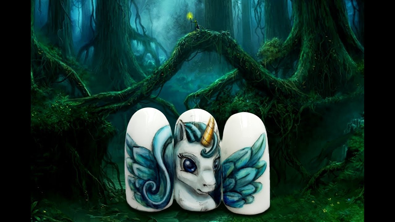 Unicorn Nail Design / Hand Painted Nail Art / Beautiful Nails