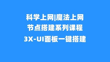 3X-UI面板搭建入门，一键搭建Xray面板，科学上网|魔法上网节点搭建系列课程，实现vless/vmess/socks/trojan/ShadowSocks/Wireguard等节点的搭建