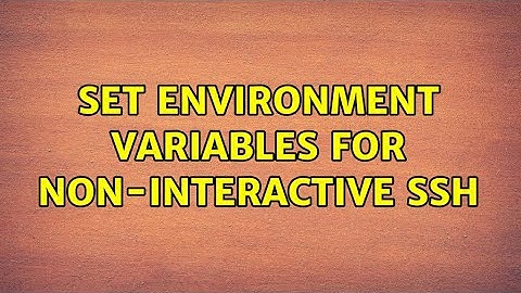 Set environment variables for non-interactive ssh (2 Solutions!!)