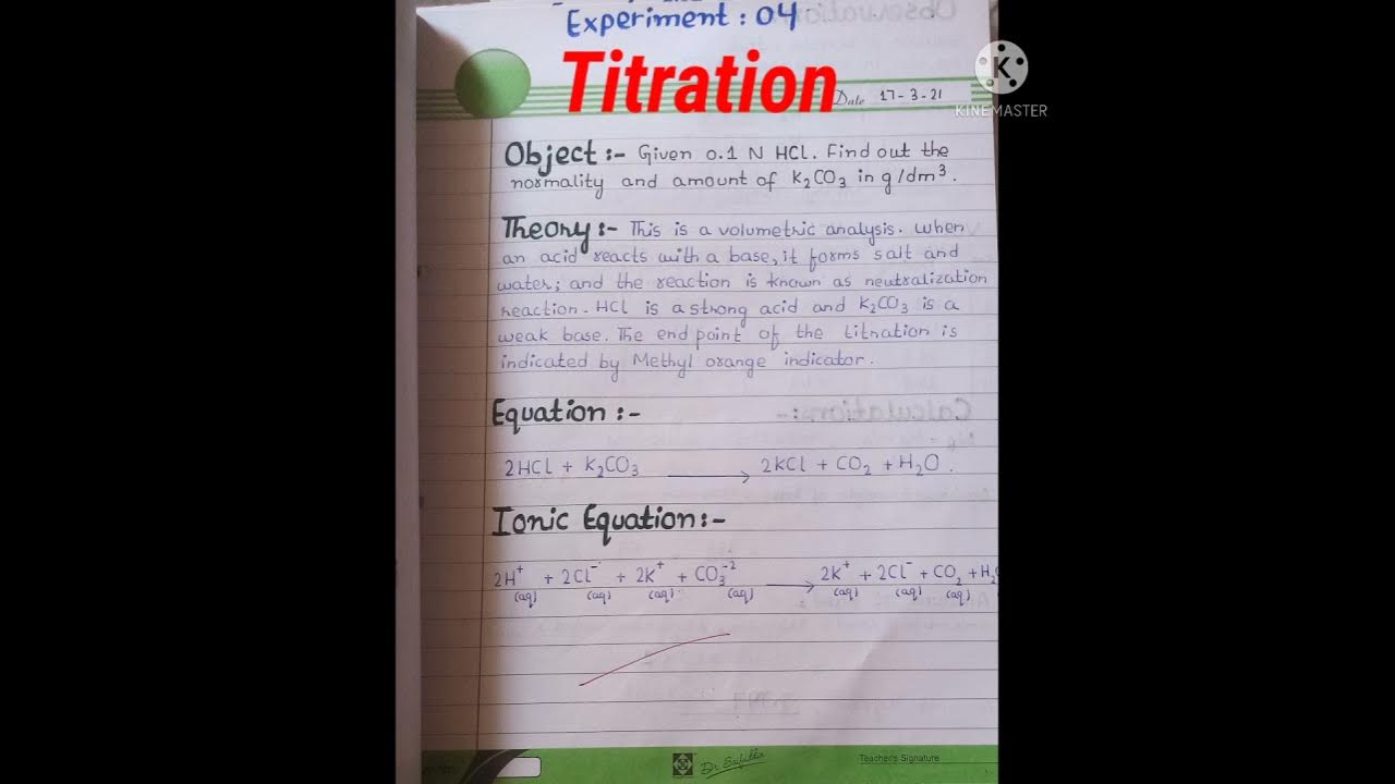 Titration Experiment 4Class XISindh boardAcid base Titration YouTube