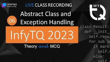 Abstract Class and Exception Handling InfyTQ 2023