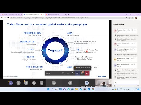 Process after joining| 2 days of Induction session|1st day of onboarding| All discussed| Cognizant