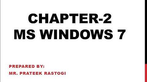 Class 3 । Chapter 2 । MS Windows 7