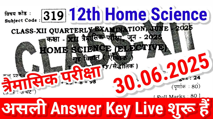 12th Home Science 30 June 2025 viral question Answer Key Bihar Board 12th Quarterly Exam Subjective
