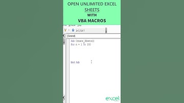 Create Unlimited multiple Sheets in Excel with VBA Macros. | MS Excel Spreadsheet Automation #Short