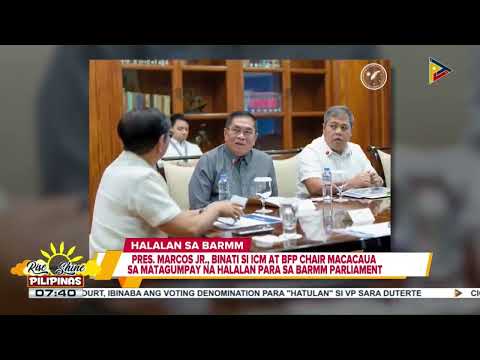 Pres. Marcos Jr., binati si ICM at BFP Chair Macacaua sa matagumpay na halalan para sa BARMM....