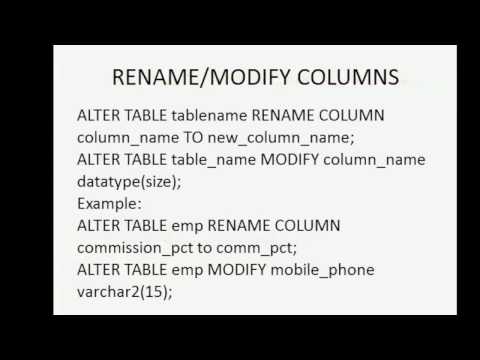 oracle dba training online SQL tutorial ddl part2 (data definition language)