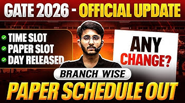 GATE 2026 Branch Wise Paper Schedule & Time Slot | Official Update on Exam Day Released
