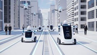 Future City 2090 The Rise Of Ai, Robots Advanced Technology White Sci-Fi World In 4K