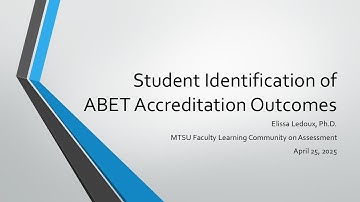 Student Identification of ABET Accreditation Outcomes in a Mechatronics Engineering Capstone Course