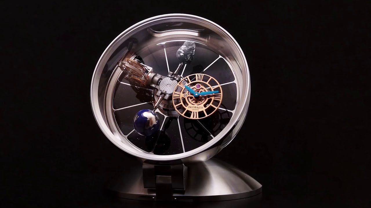 The Jacob & Co. Astronomia Table Clock Stainless Steel - YouTube