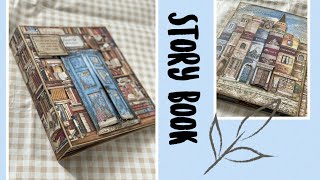 Story book with stamperia, vintage library