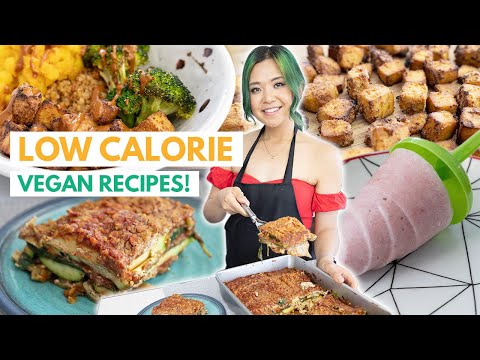 LOW CALORIE VEGAN RECIPES + MEAL PREP (Lasagna, Quinoa Bowl, Popsicles)