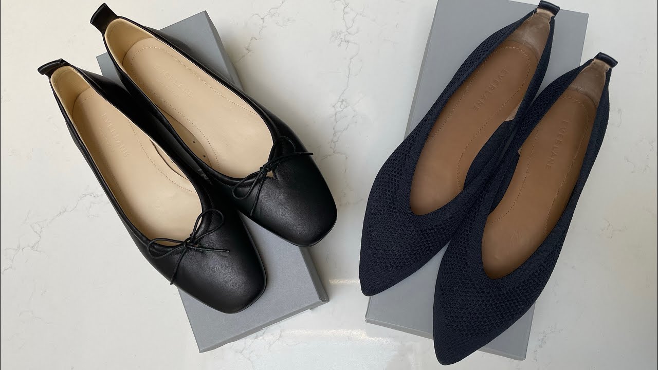 Everlane The Day Ballet Flats and The 40 Hour Flats in ReKnit Comparison  and Review #everlane - YouTube