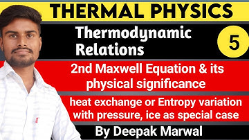 2nd maxwell relation with significance | effect of pressure on entropy variation & heat exchange