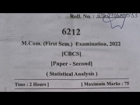 Statistical Analysis M.Com. first semester question Paper 2022