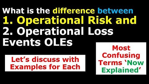What is the difference between Operational Risk and Operational Loss Events with Examples