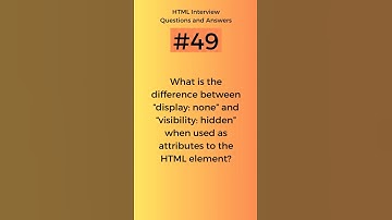 Difference between display:none and visibility:hidden | HTML Interview Questions and Answers Part-49