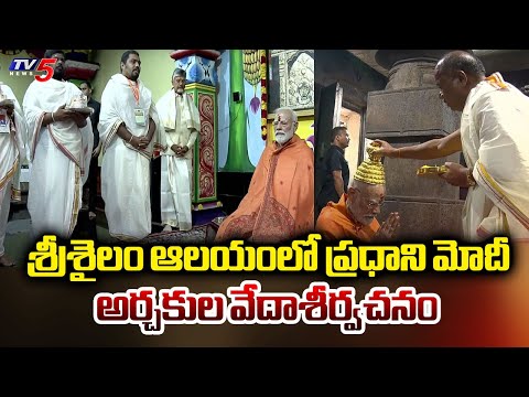 శ్రీశైల ఆలయంలో ప్రధాని మోడీ - PM Modi In Srisailam Temple | Special Prayers | TV5 News - TV5NEWS