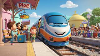 Train Song for Kids 🚂 | Cute Train at Railway Platform | Nursery Rhymes &amp; Baby Songs