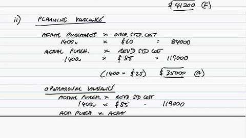 F5 ACCA Exam Question 1 December 2010 Variances