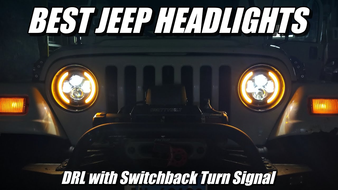 Installing New LED Headlights on my Jeep Wrangler TJ! | Zmoon LED Headlights  with DRL & Switchbacks - YouTube