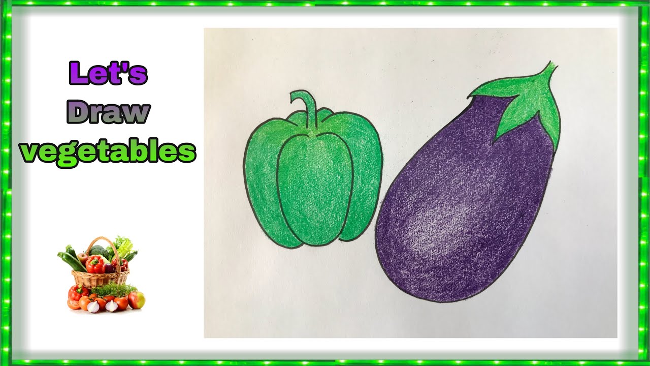 Easy Vegetables Drawing - YouTube
