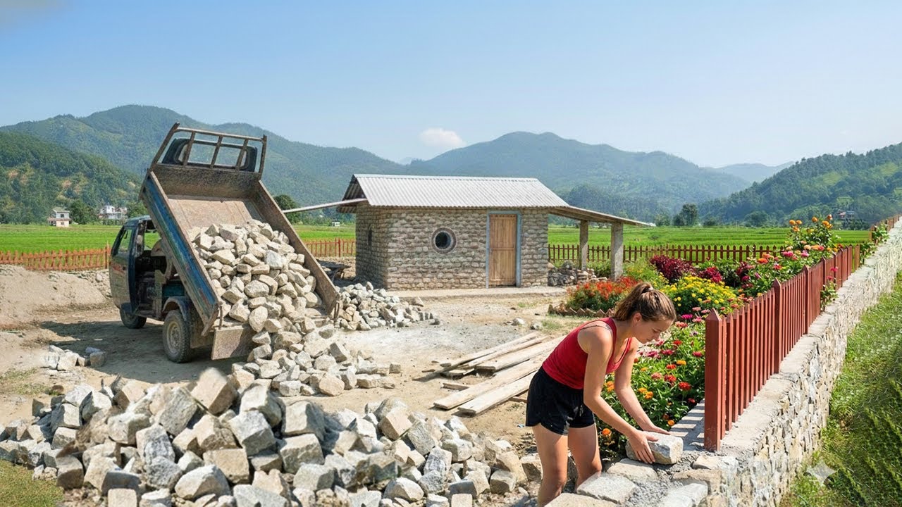 Talented Young Woman Builds Her Dream Wooden House from Stone in 125 Days | Full Build Journey